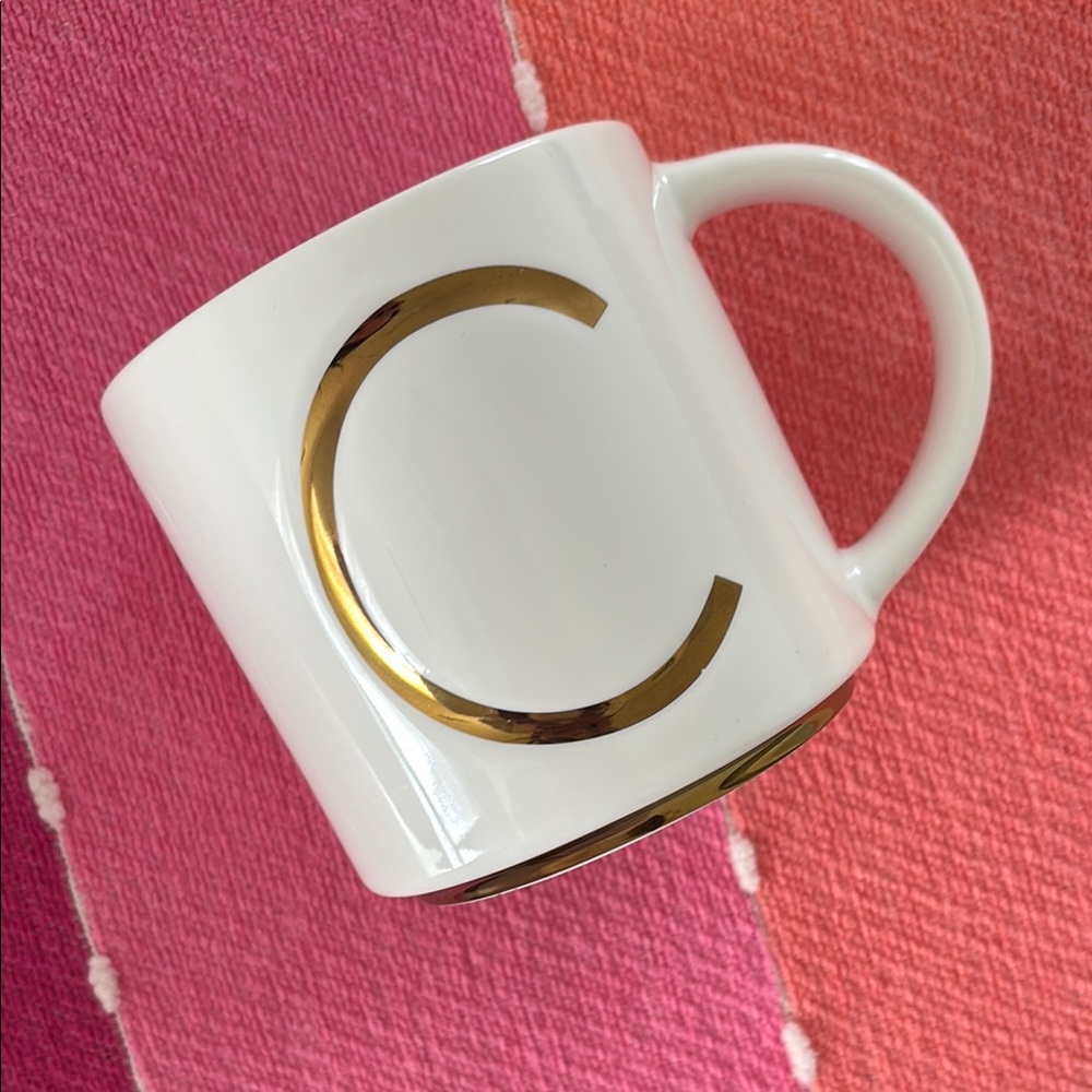 Williams Sonoma “C” Gold Initial Mug